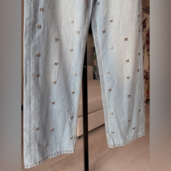 Farm Rio: Denim Embroidered Bows Pants - Picture 10 of 10